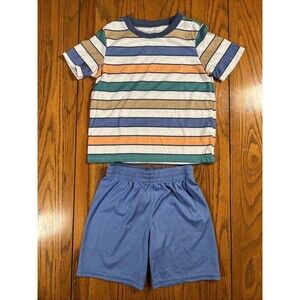 Carter's Striped Shirt / Garanimals Blue Shorts (Boy’s 4T) 2-Piece Outfit Set